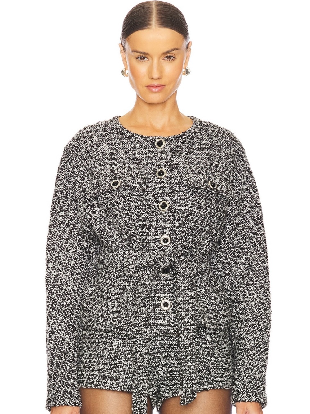 NWT Lovers + Friends Lucca Tweed Jacket Black & White NWT | REVOLVE $298 - Picture 2 of 8